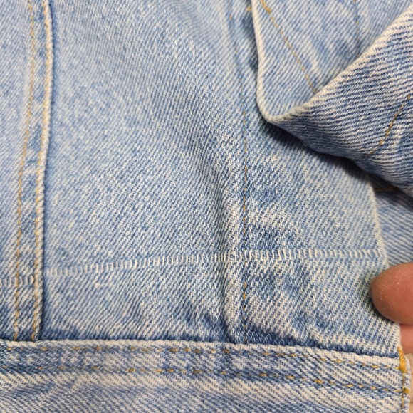 Vintage 90s Lee Jean Jacket Light Wash Denim Trucker- USA Made - Picture 8 of 10